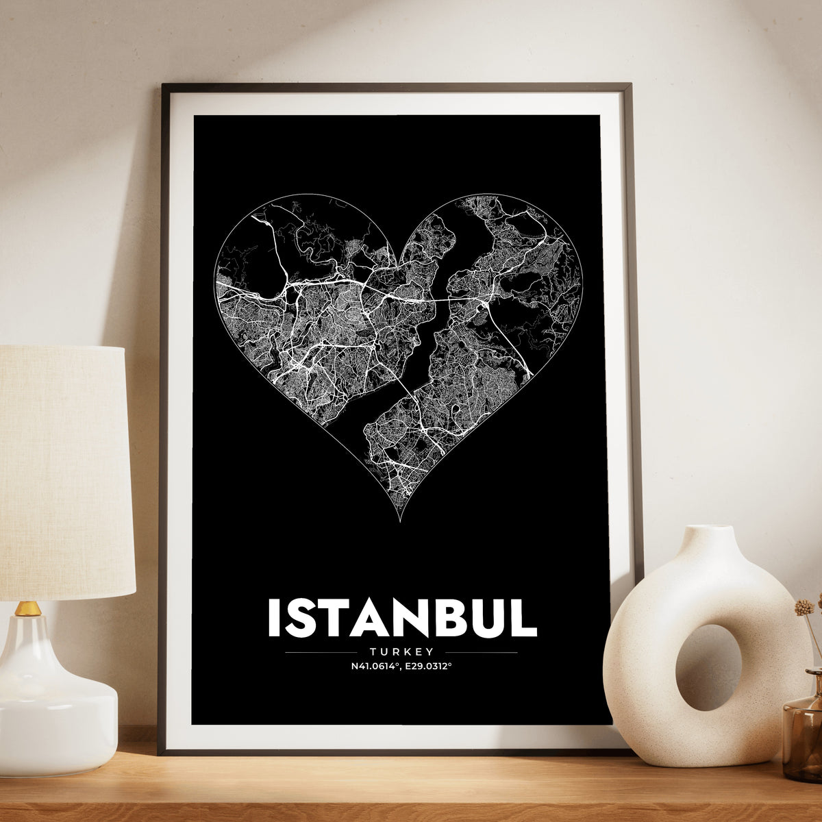 Istanbul Heart Map Poster