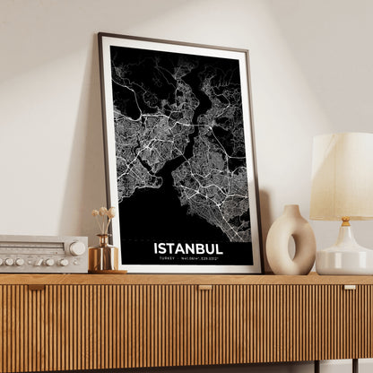 Istanbul Elegant Map Poster