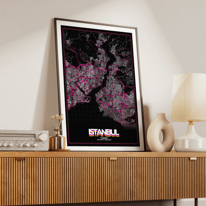 Istanbul Retro Map Poster