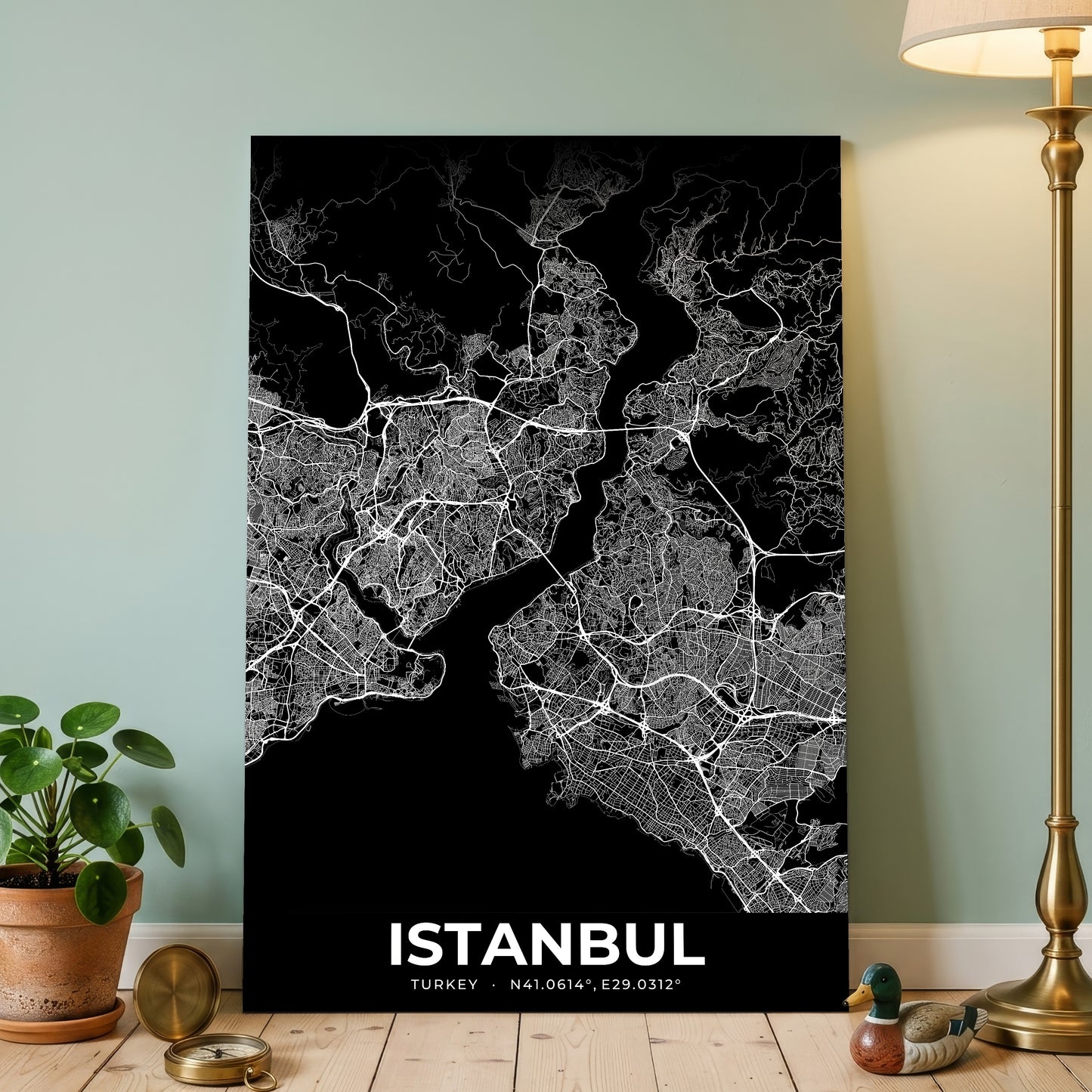 Istanbul Elegant Map Poster