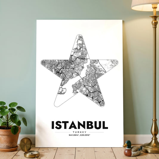 Istanbul Star Map Poster