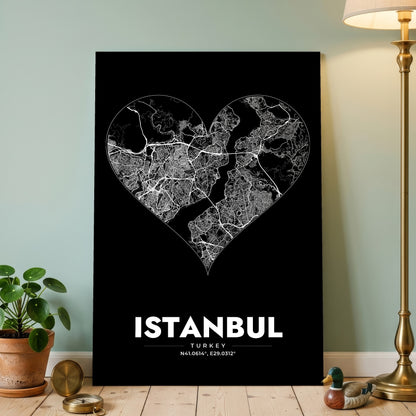 Istanbul Heart Map Poster