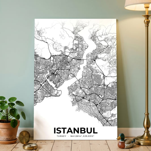Istanbul Elegant Map Poster