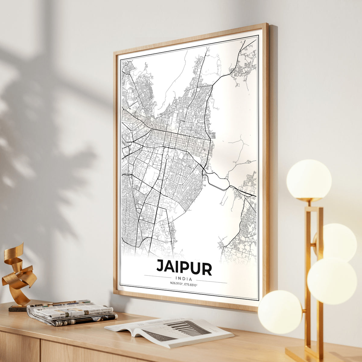 Jaipur Modern Map Poster