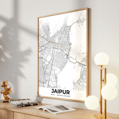 Jaipur Elegant Map Poster