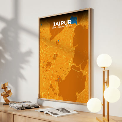 Jaipur Scorch Map Poster