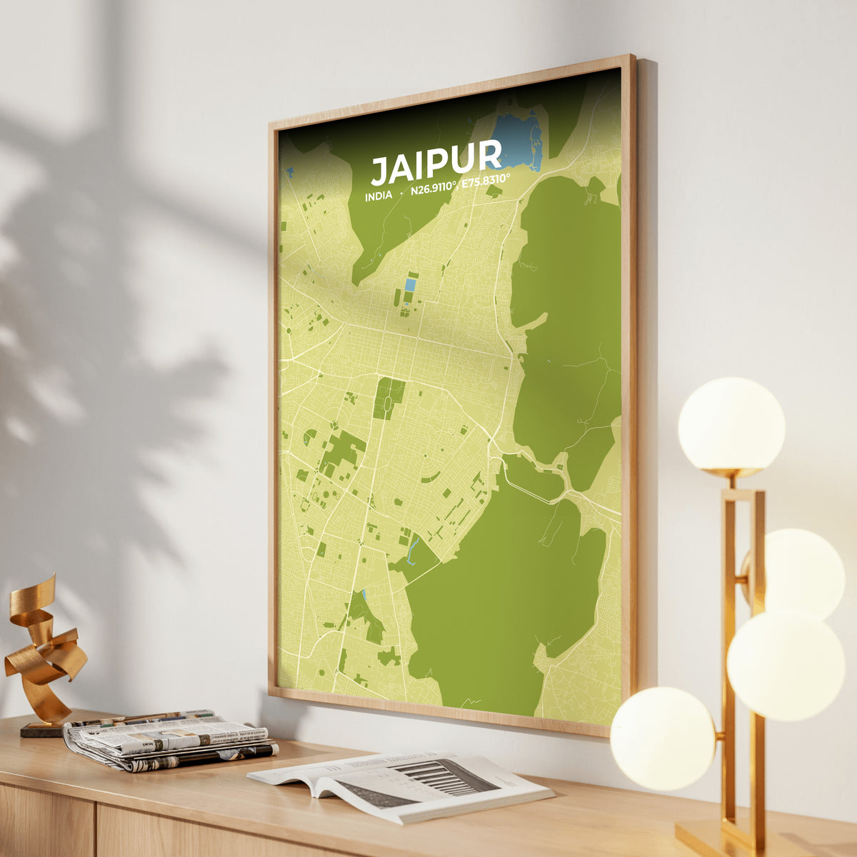 Jaipur Fern Map Poster