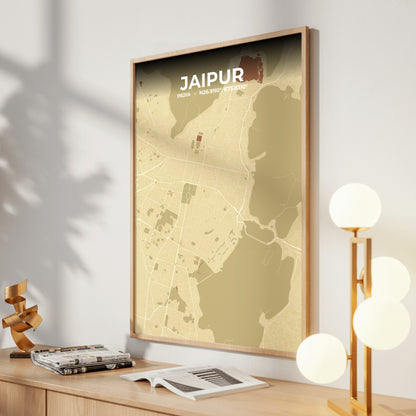 Jaipur Ember Map Poster