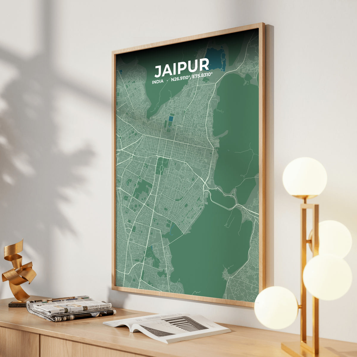 Jaipur Mist Map Poster