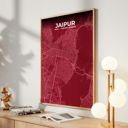 Jaipur Garnet Map Poster