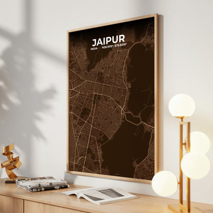 Jaipur Plum Map Poster