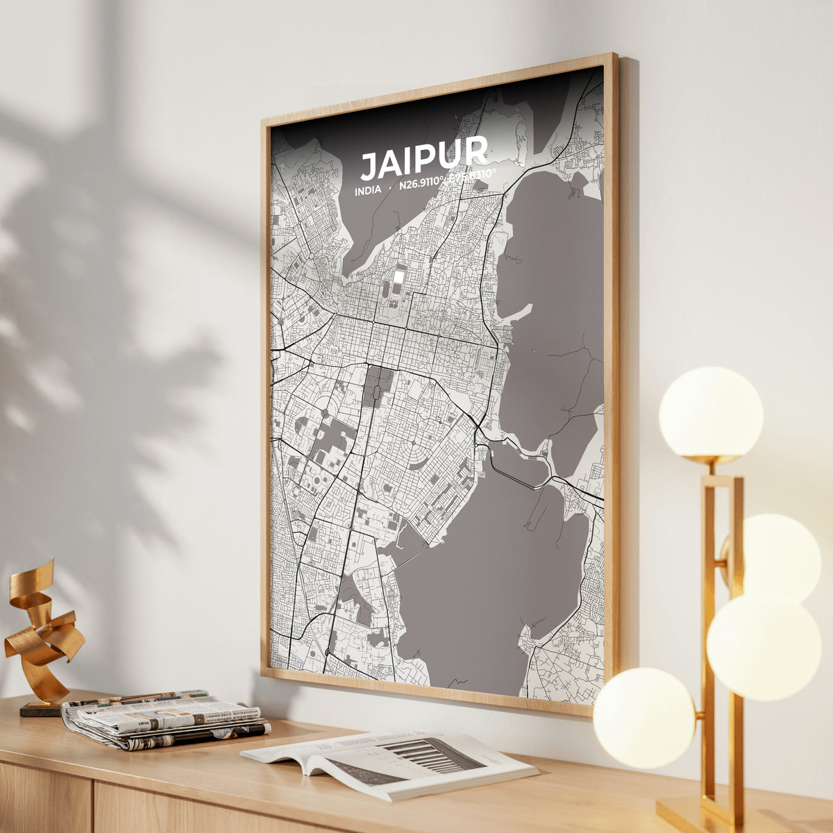 Jaipur Ash Map Poster