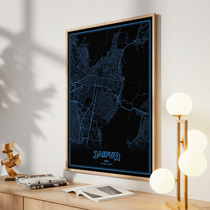 Jaipur Phosphor Map Poster - IBM Blue
