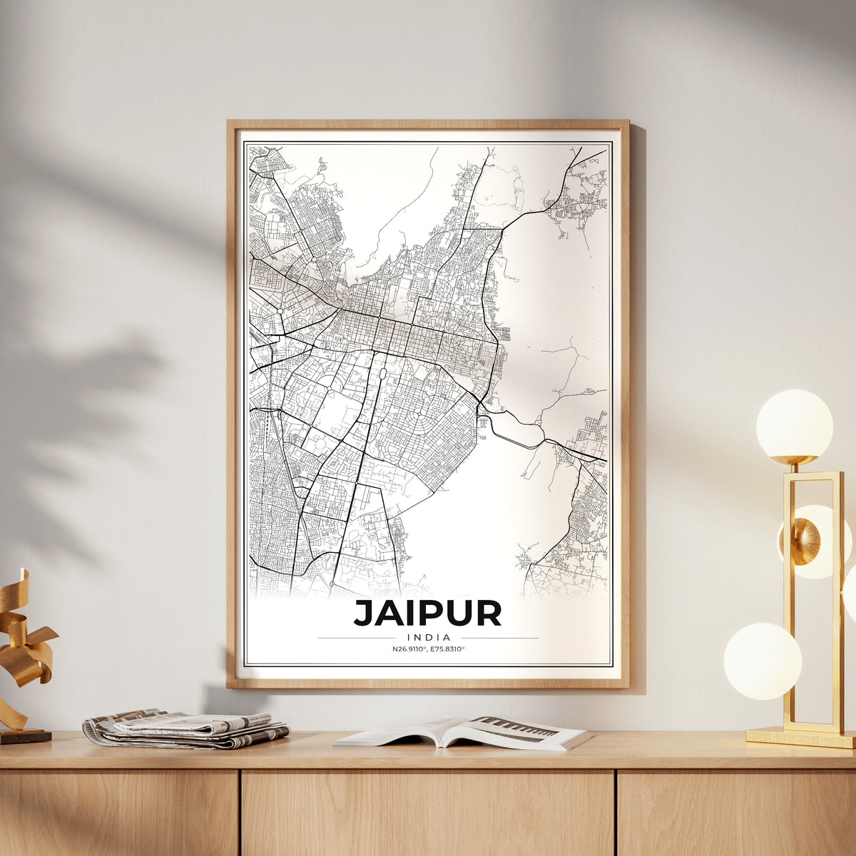 Jaipur Modern Map Poster