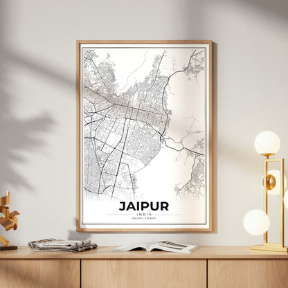 Jaipur Modern Map Poster