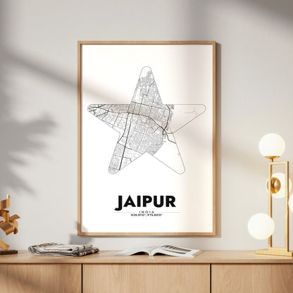 Jaipur Star Map Poster