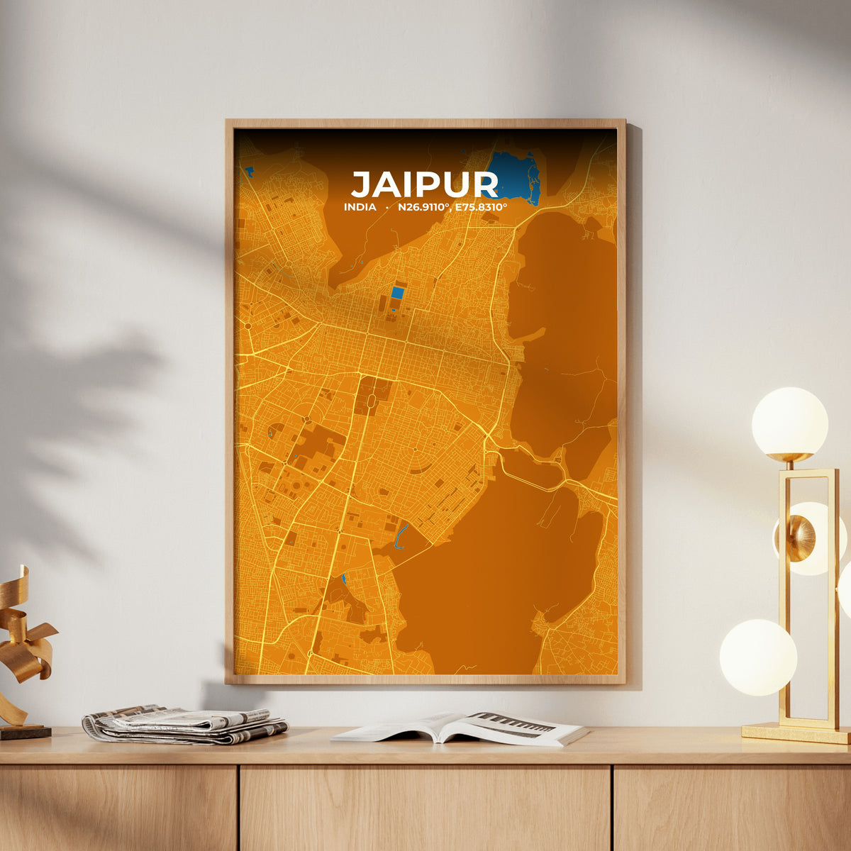 Jaipur Scorch Map Poster