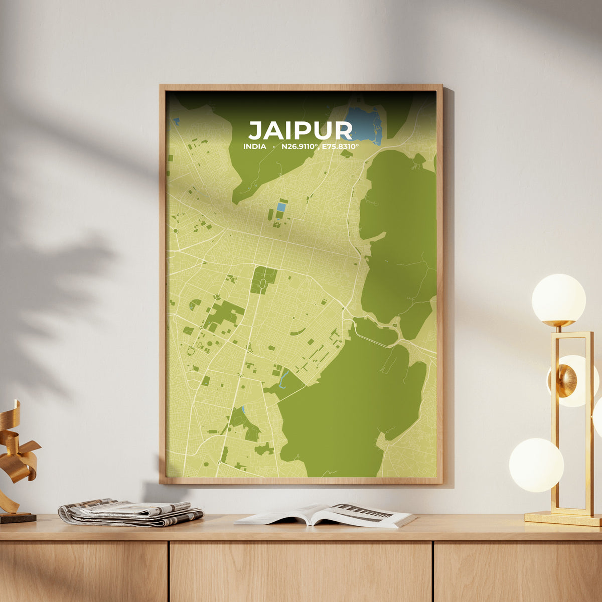 Jaipur Fern Map Poster