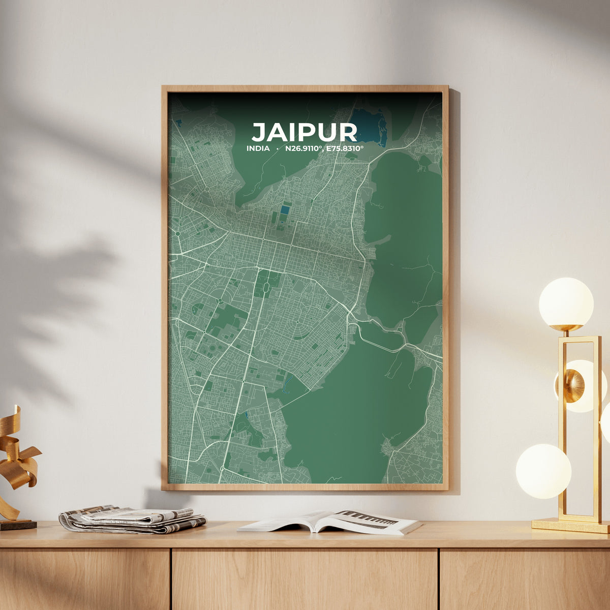 Jaipur Mist Map Poster