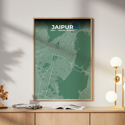 Jaipur Mist Map Poster