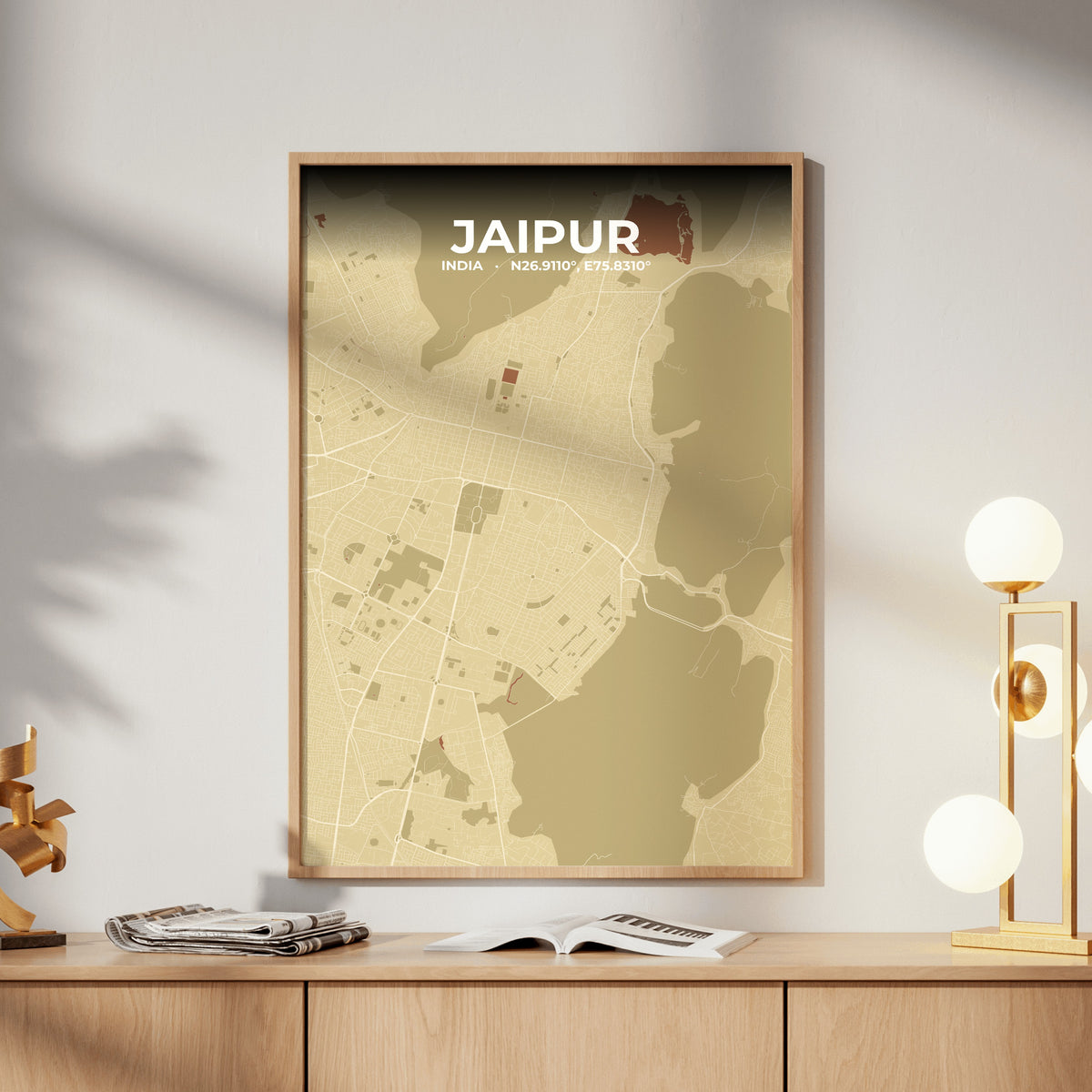 Jaipur Ember Map Poster