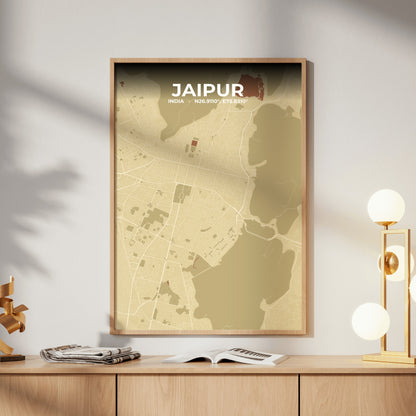 Jaipur Ember Map Poster