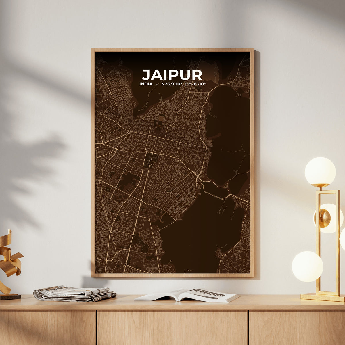 Jaipur Plum Map Poster