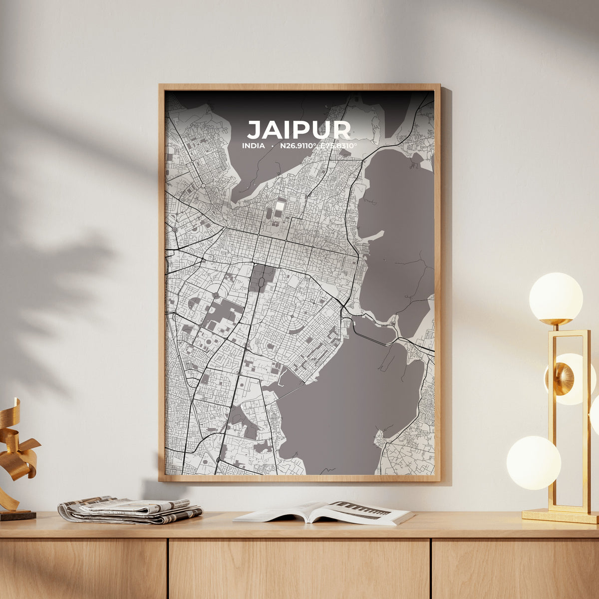 Jaipur Ash Map Poster