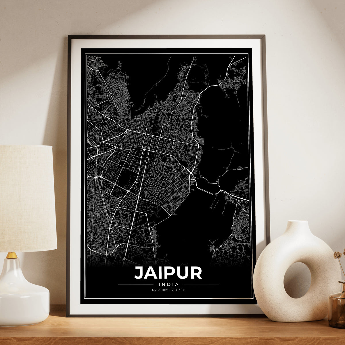 Jaipur Modern Map Poster