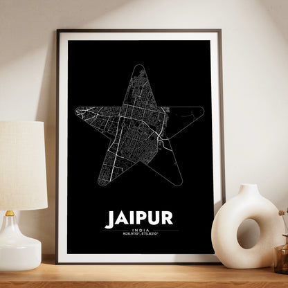 Jaipur Star Map Poster