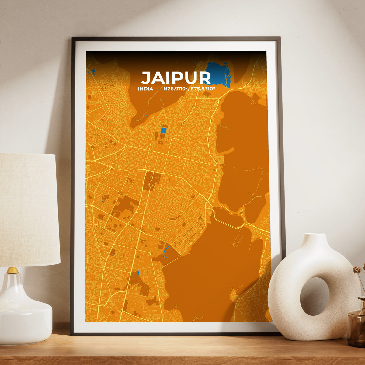 Jaipur Scorch Map Poster