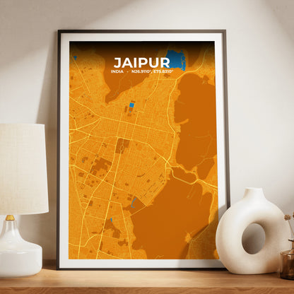 Jaipur Scorch Map Poster