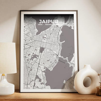 Jaipur Ash Map Poster