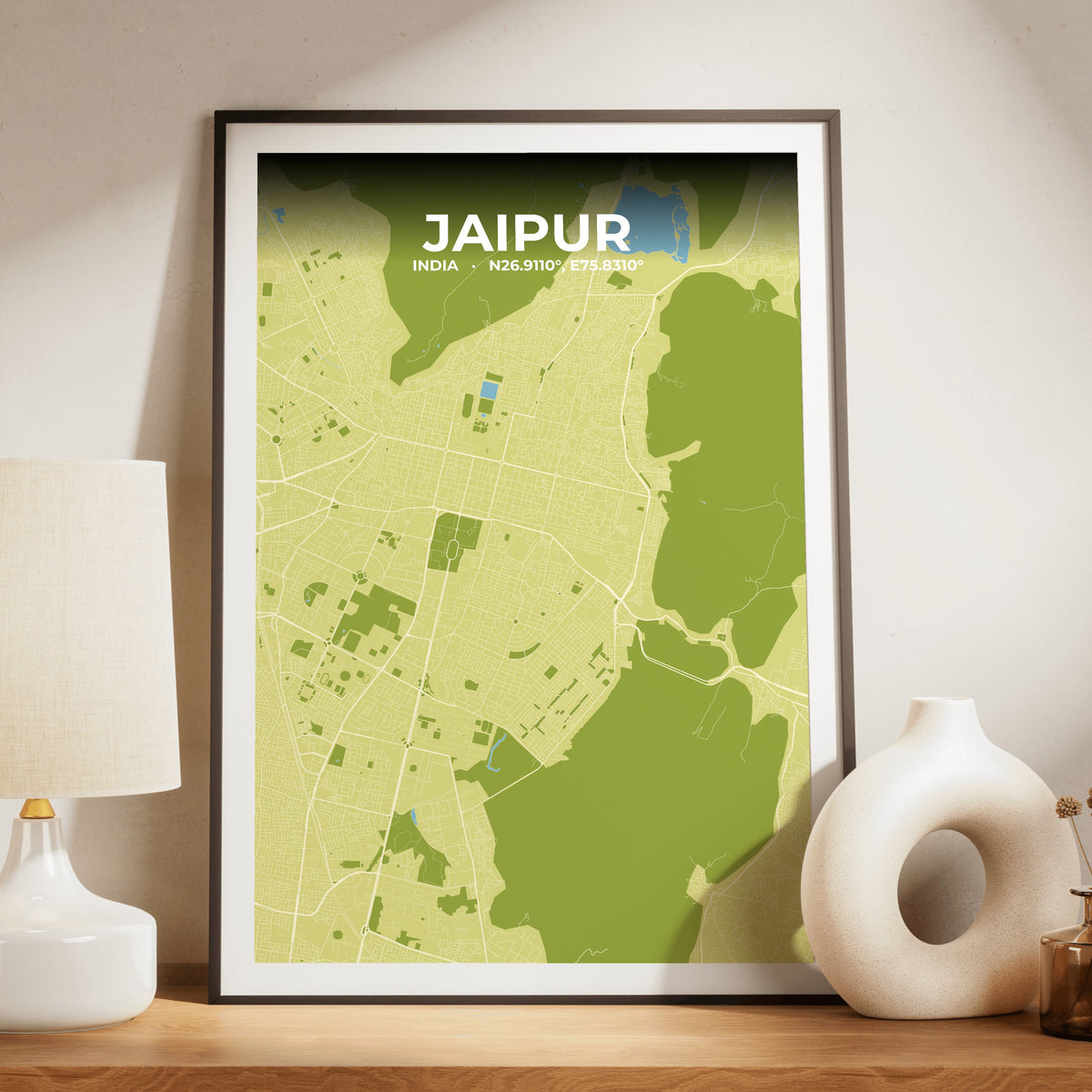 Jaipur Fern Map Poster