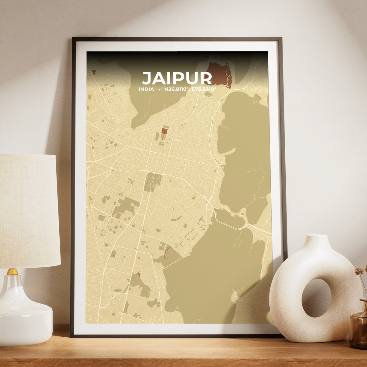 Jaipur Ember Map Poster