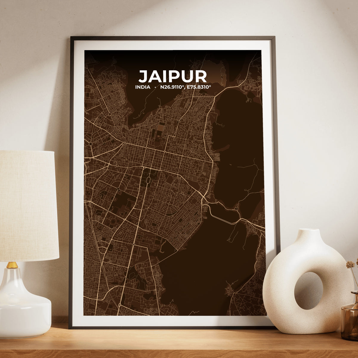 Jaipur Plum Map Poster
