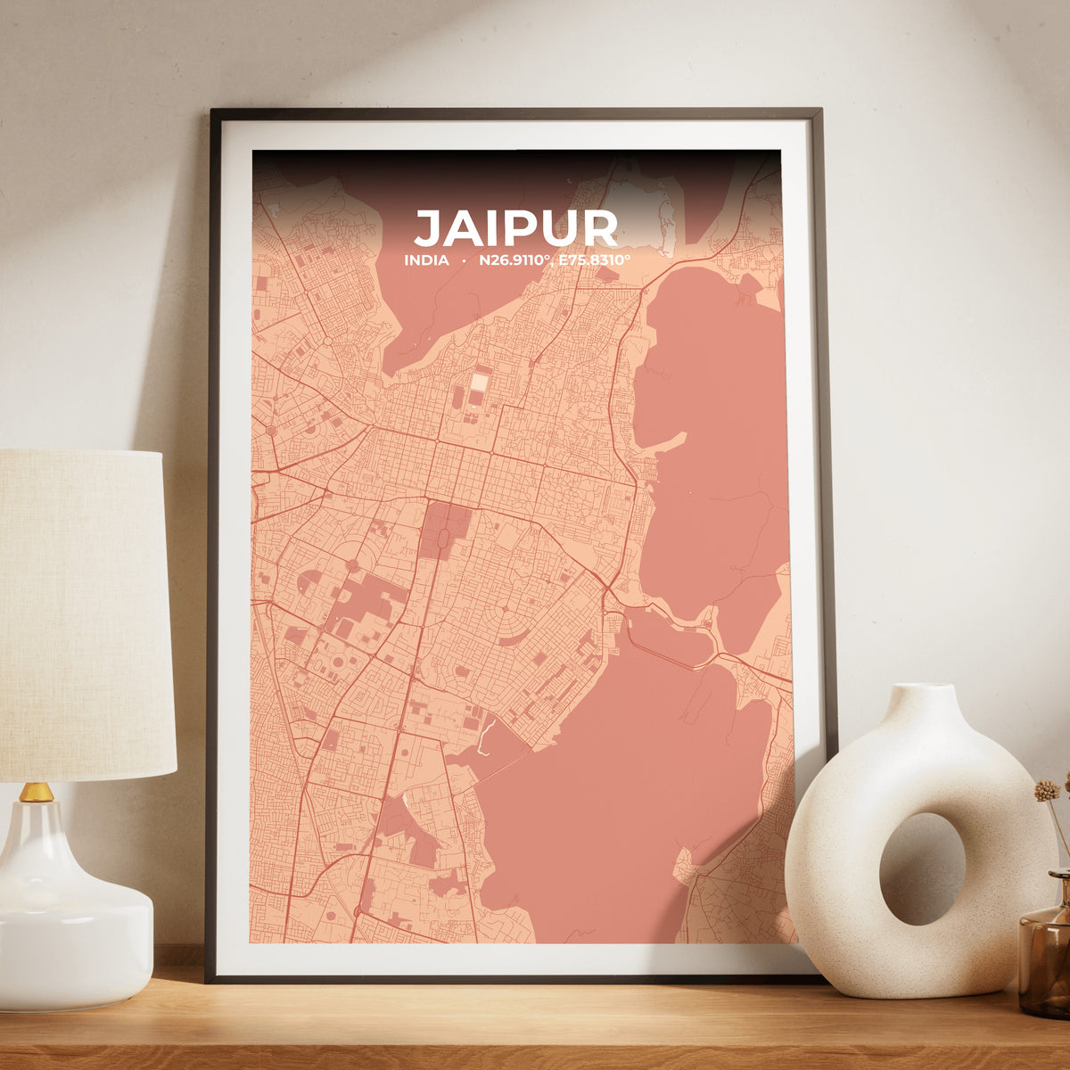 Jaipur Blush Map Poster