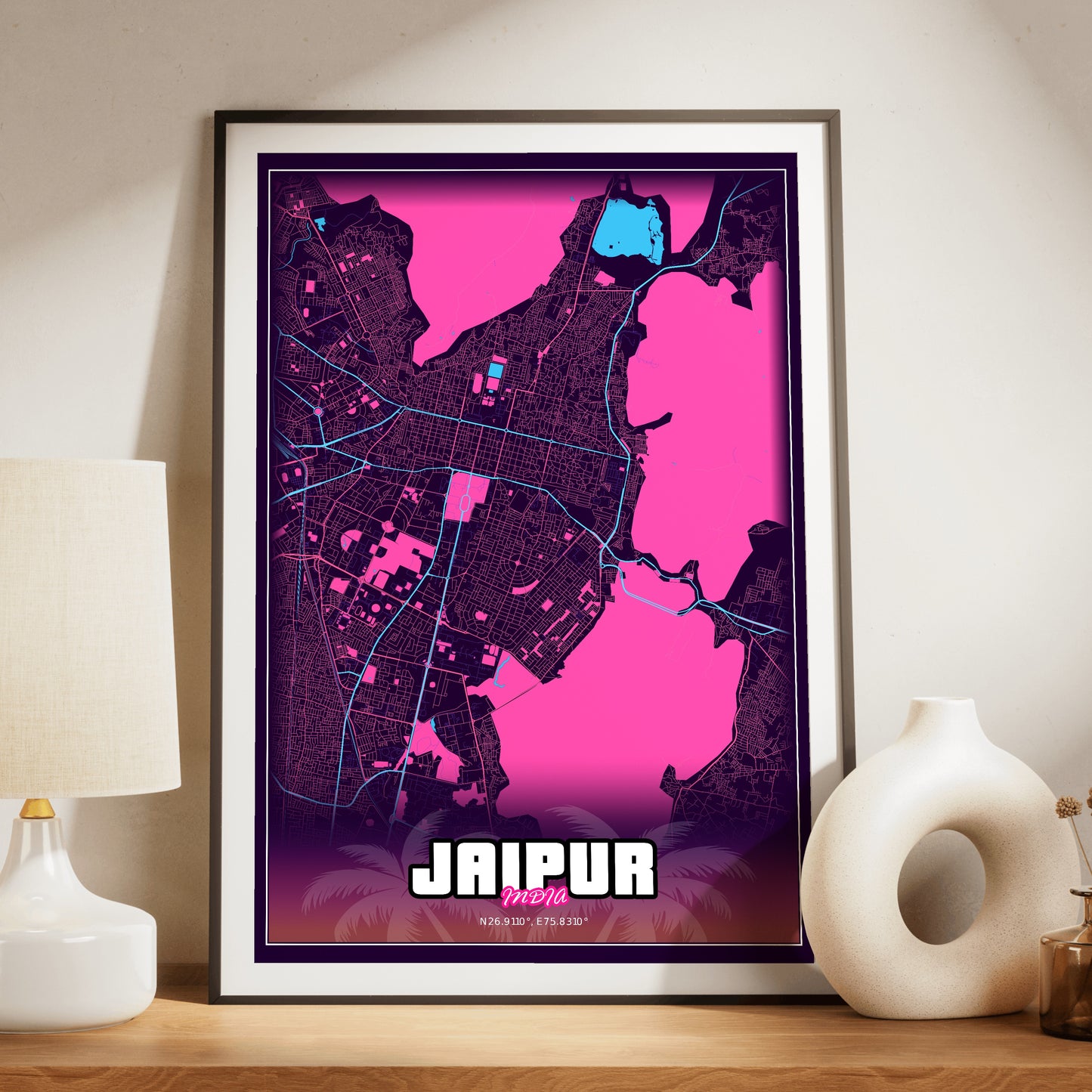 Jaipur GTA Map Poster