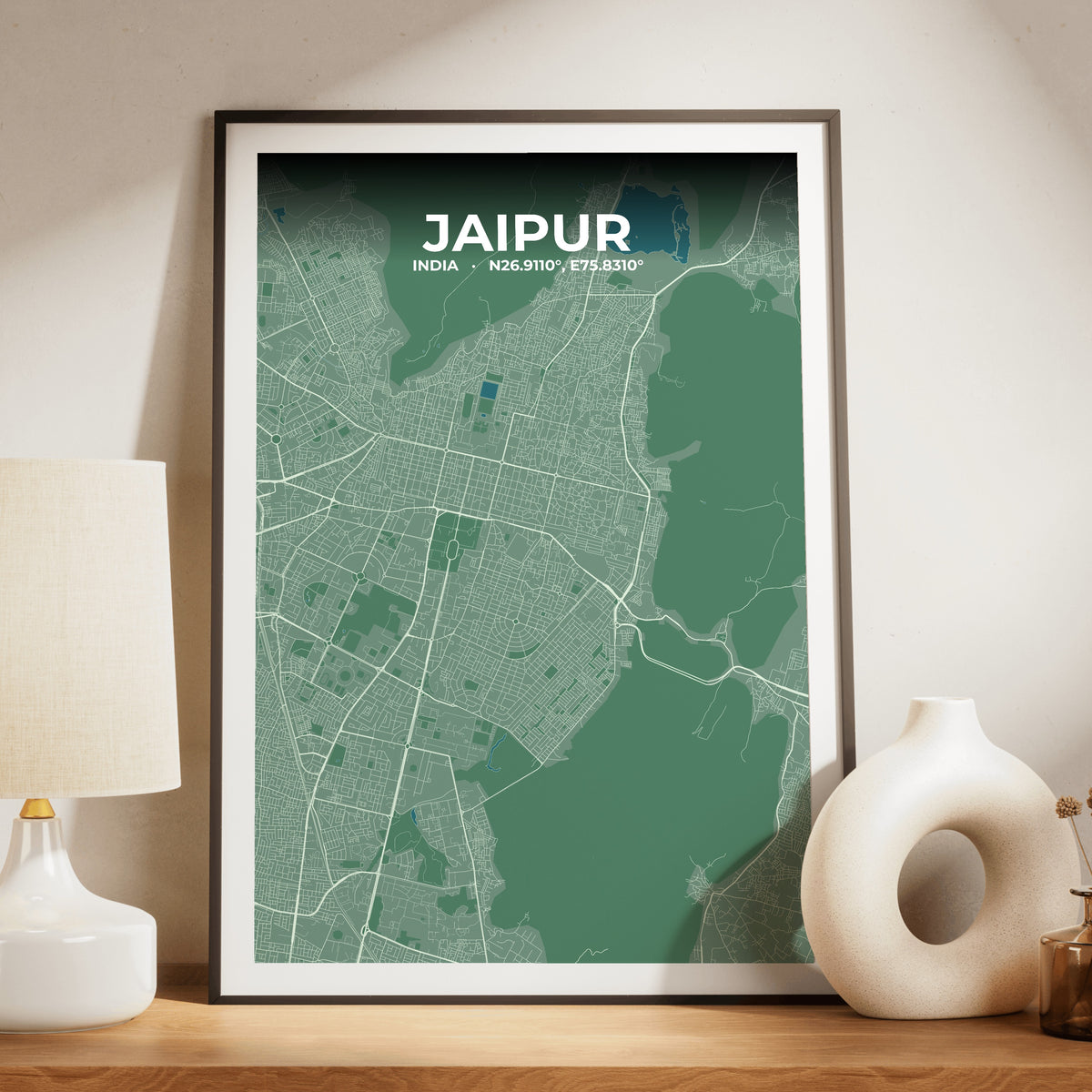 Jaipur Mist Map Poster
