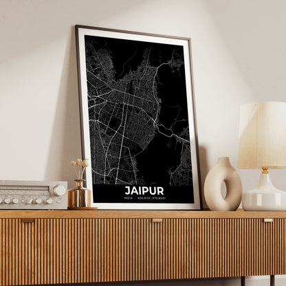 Jaipur Elegant Map Poster