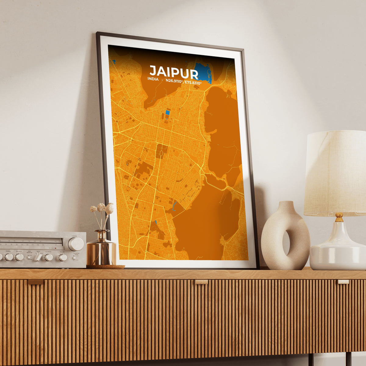 Jaipur Scorch Map Poster