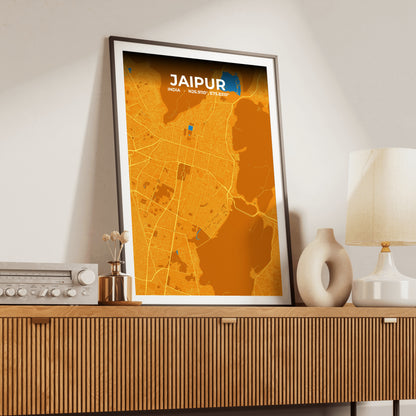 Jaipur Scorch Map Poster