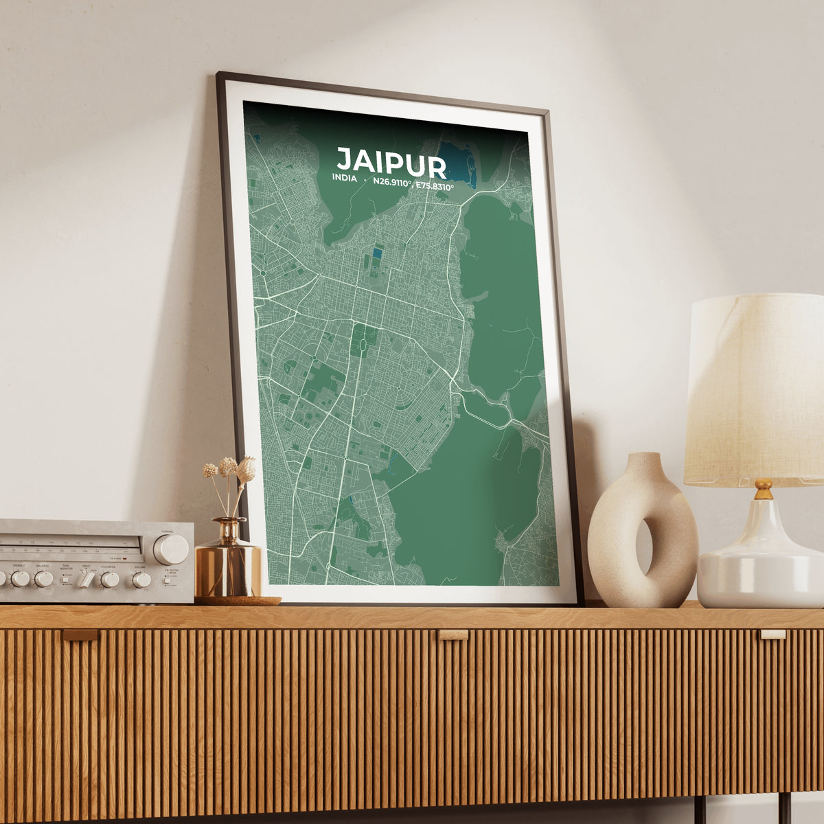 Jaipur Mist Map Poster