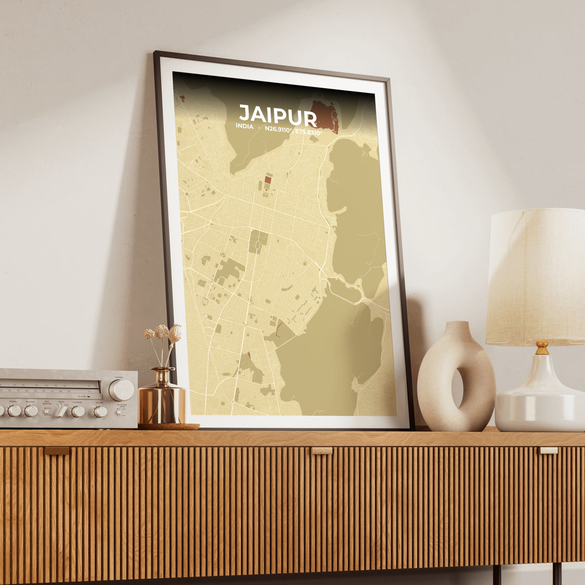 Jaipur Ember Map Poster