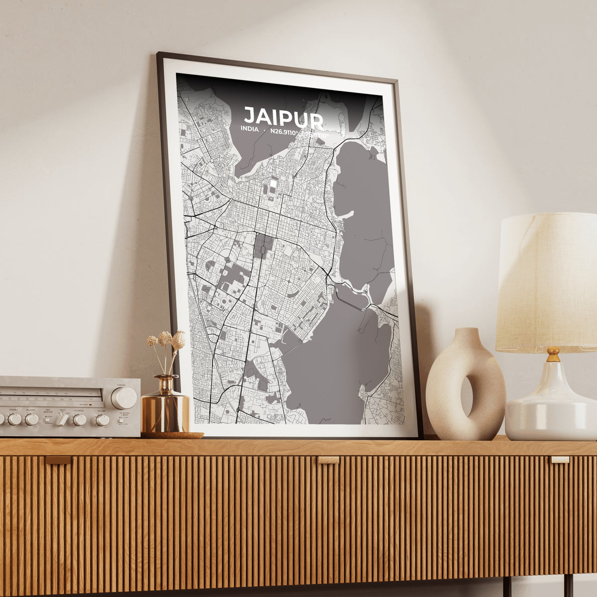 Jaipur Ash Map Poster