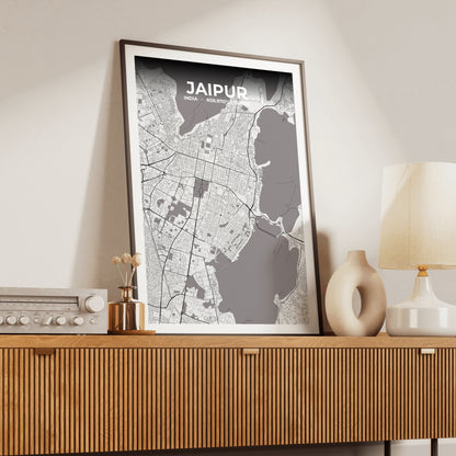 Jaipur Ash Map Poster