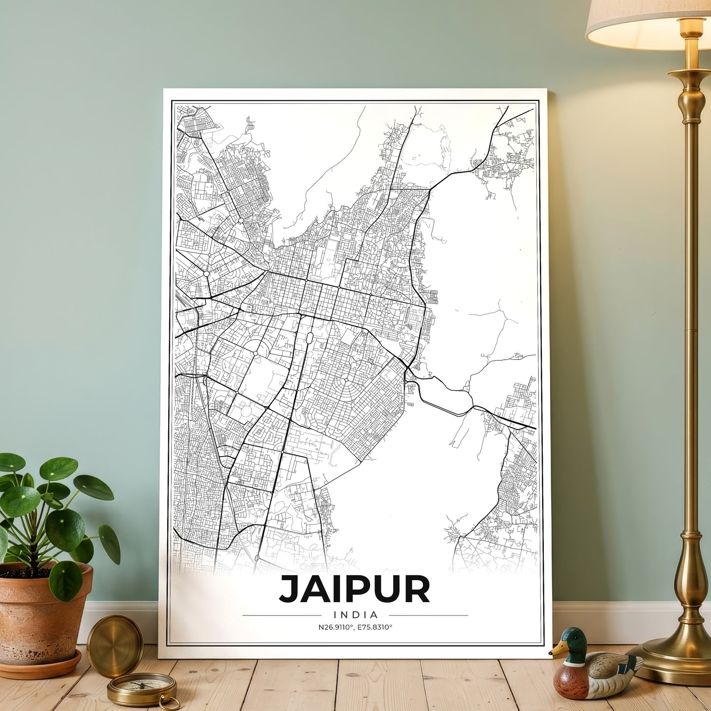 Jaipur Modern Map Poster