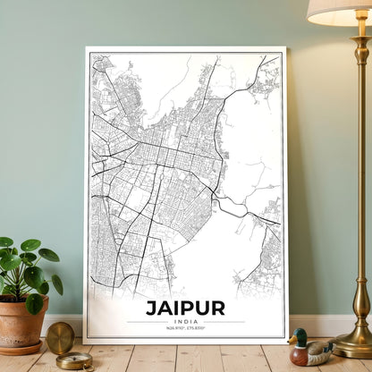 Jaipur Modern Map Poster