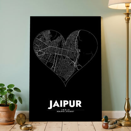 Jaipur Heart Map Poster