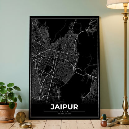Jaipur Modern Map Poster
